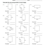 Area And Perimeter Worksheets With Answers Perimeter For 3rd Grade