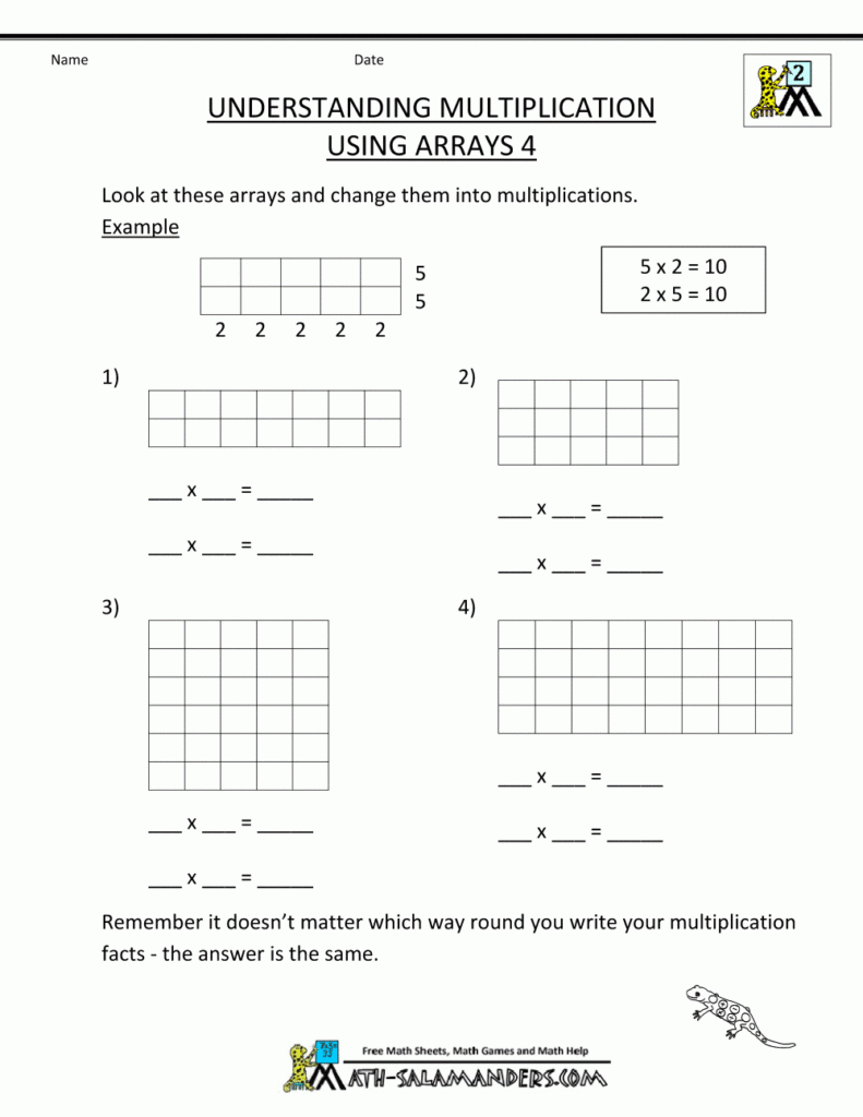 Arrays 3rd Grade Worksheets