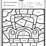 Back To School Color By Number Worksheets Third Grade Math Worksheets
