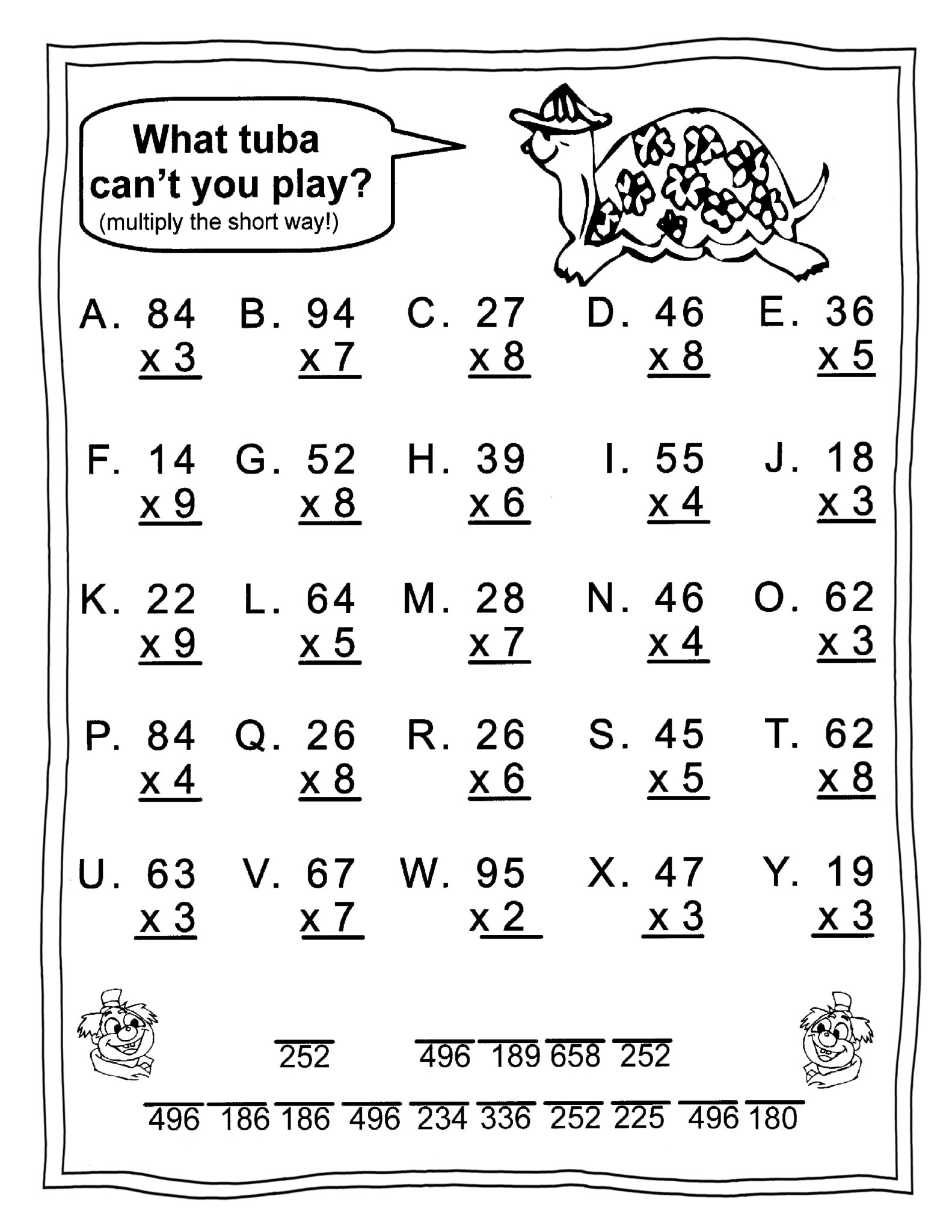 Beginning Multiplication Worksheets With Pictures Times Tables Worksheets