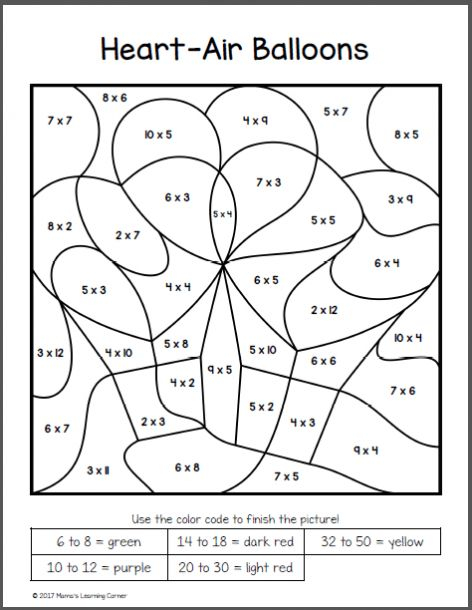 Color By Multiplication Worksheets 6s Multiplication Worksheets 