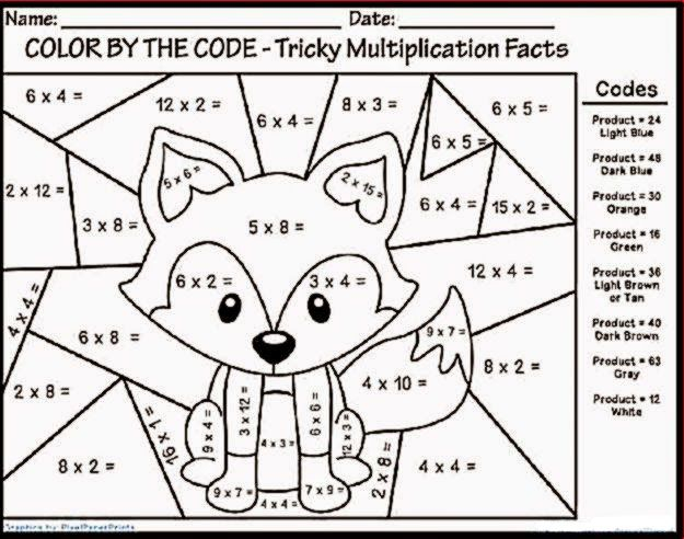 Color By Number Multiplication Best Coloring Pages For Kids 