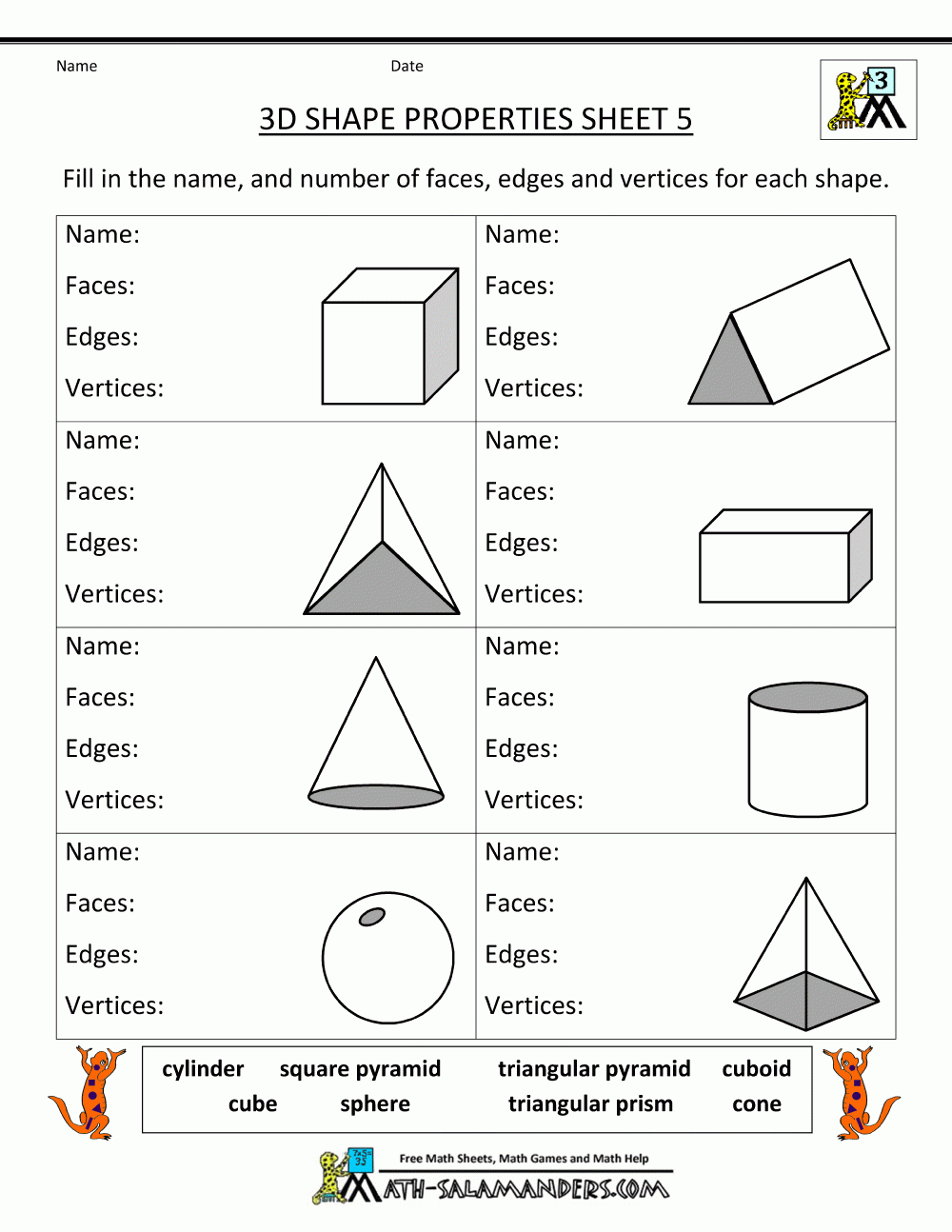 Cool 3D Shapes Worksheets Pdf 2022 Robert Medeiros Torta Nuziale