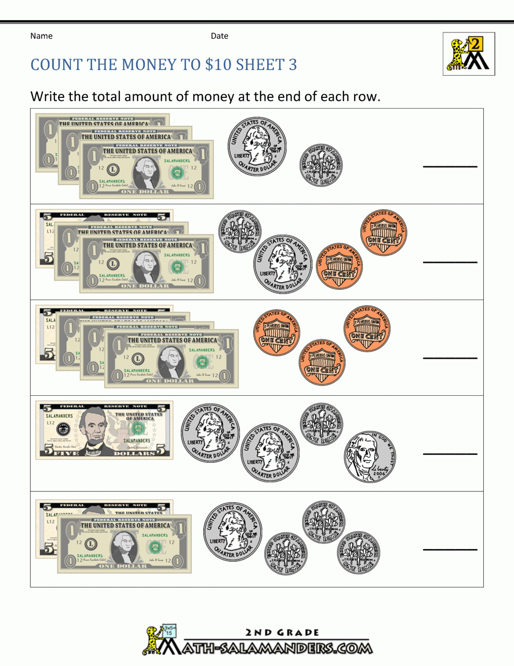 Counting Coins Practice For 3rd Grade Grade Coin Worksheets Free 