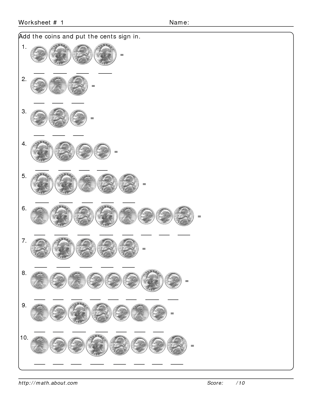 Counting Coins Practice For 3rd Grade Grade Coin Worksheets Free 