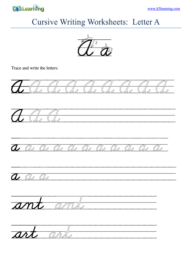 Cursive Free Printable Worksheets