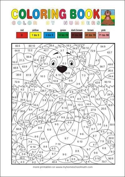 Division Coloring Worksheets Math Multiplication And Division Color By 