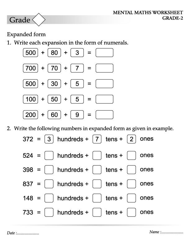 Expanded Form Math Worksheets Grade 2 504238 Place Value Worksheets 