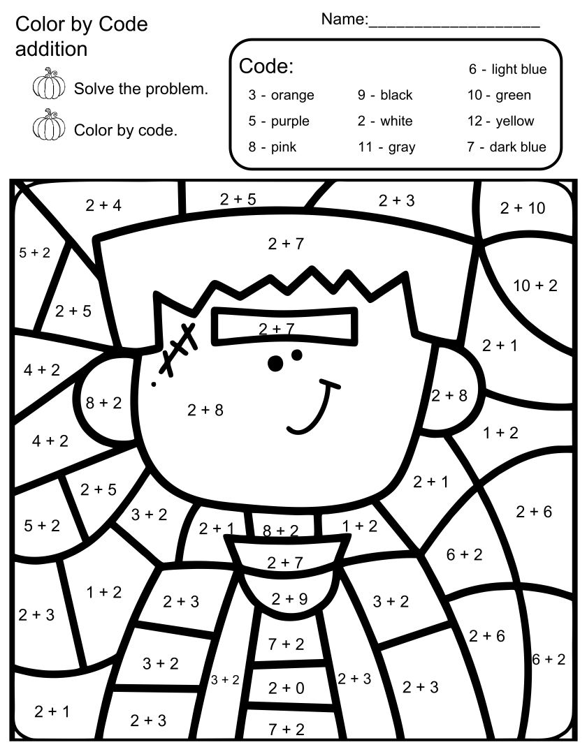 Free Printable Halloween Addition Worksheets Printable Form 