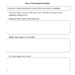 Free Summarizing Worksheets