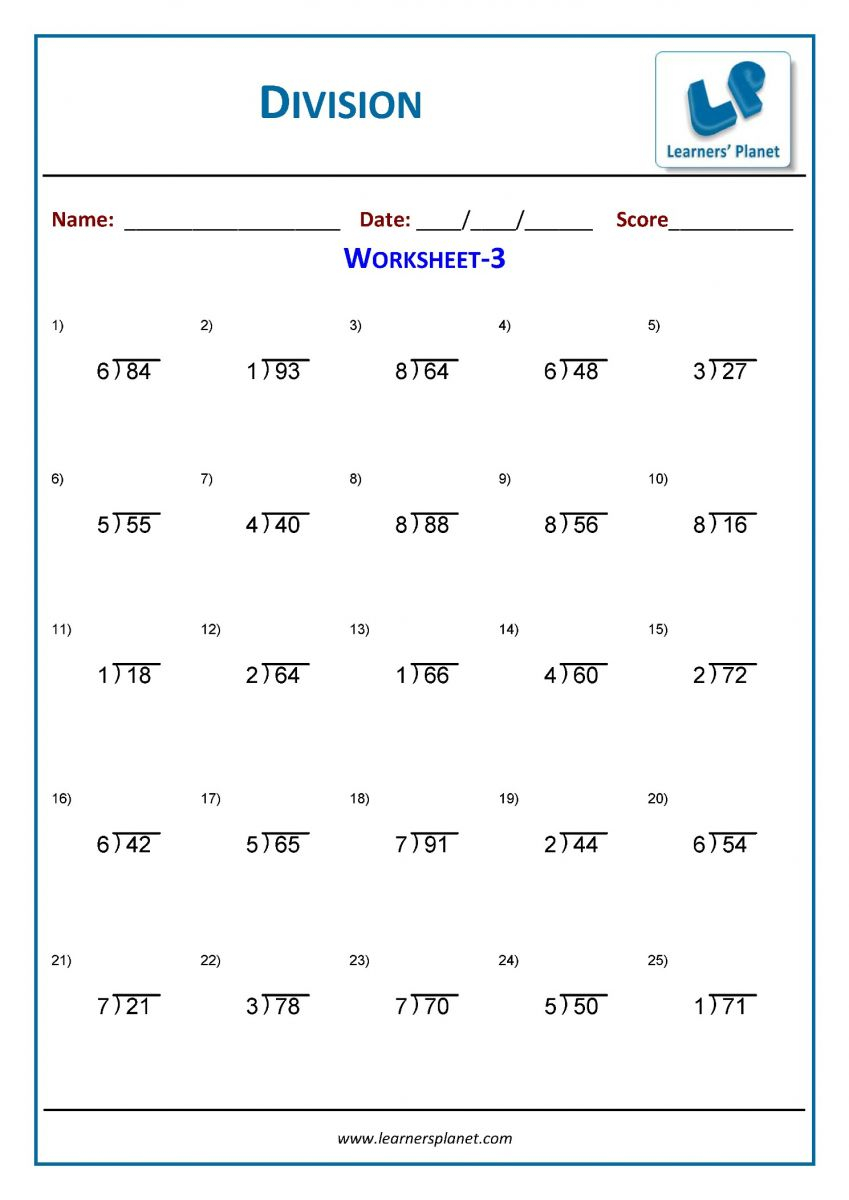 Fun Division Worksheets 3rd Grade