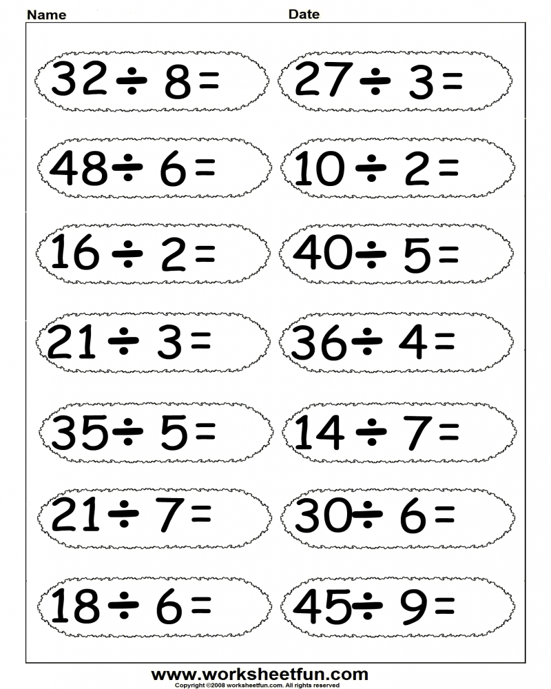 Grade 3 Maths Worksheets Division 67 Short Division Worksheet Math 