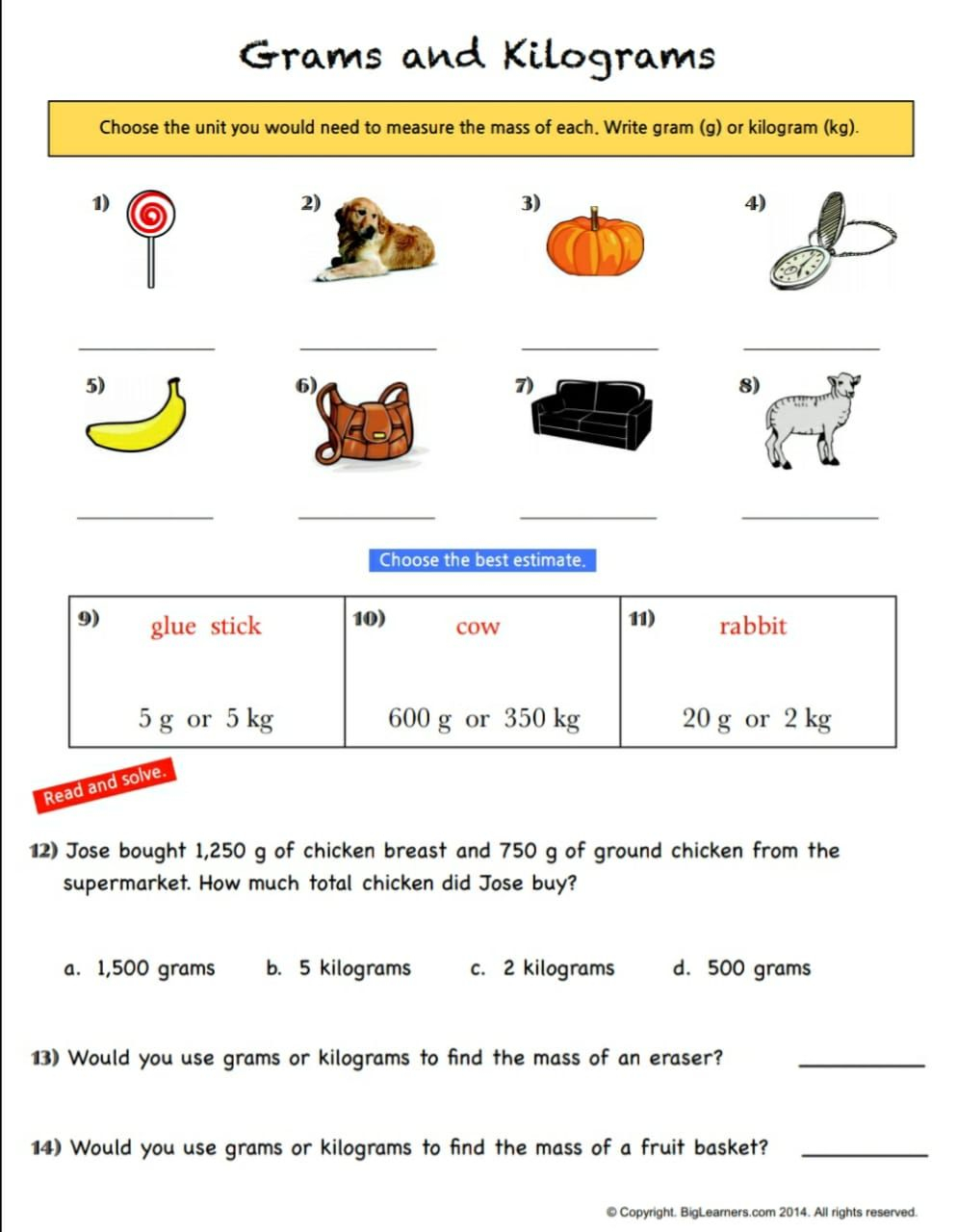 Grams And Kilograms Math Measurement Activities Measurement 