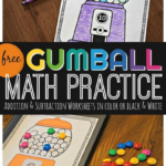 Gumball Math Worksheets Addition And Subtraction Addition And