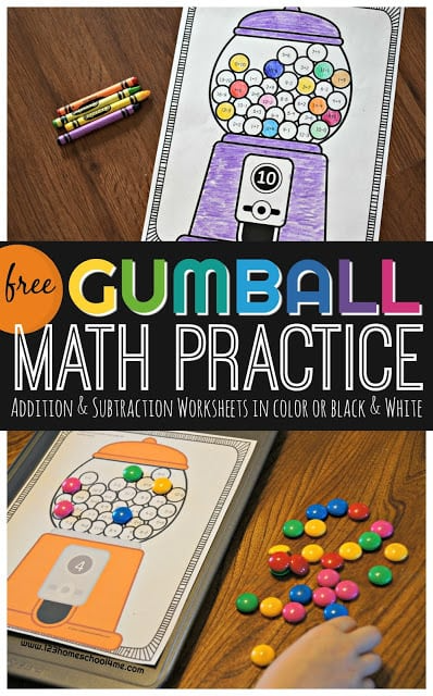 Gumball Math Worksheets Addition And Subtraction Addition And 
