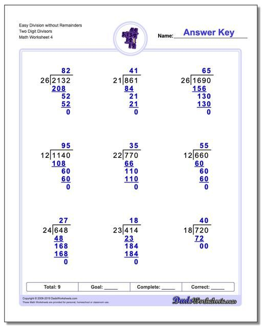 Https www dadsworksheets Easy Division Worksheet Without 