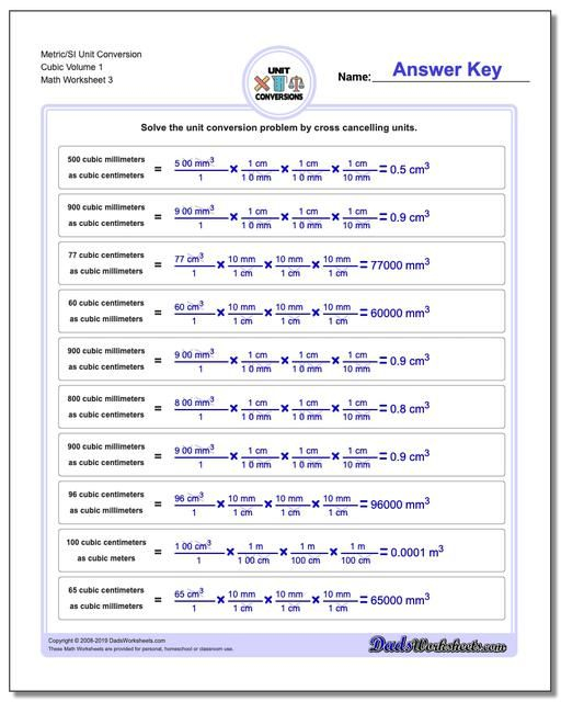 Https www dadsworksheets Metric SI Unit Conversion Worksheet 