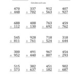 Large Print 3 Digit Plus 3 Digit Addition With SOME Regrouping All