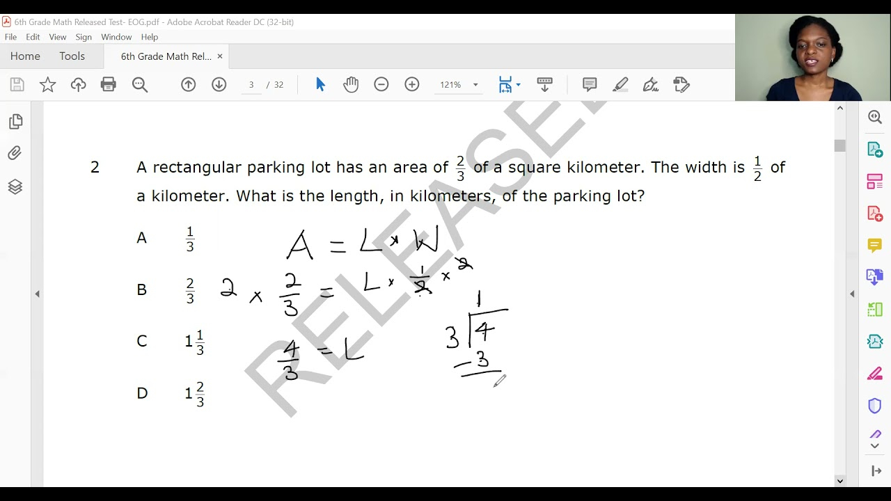 Math 6th Grade NC EOG Released Test 1 3 YouTube