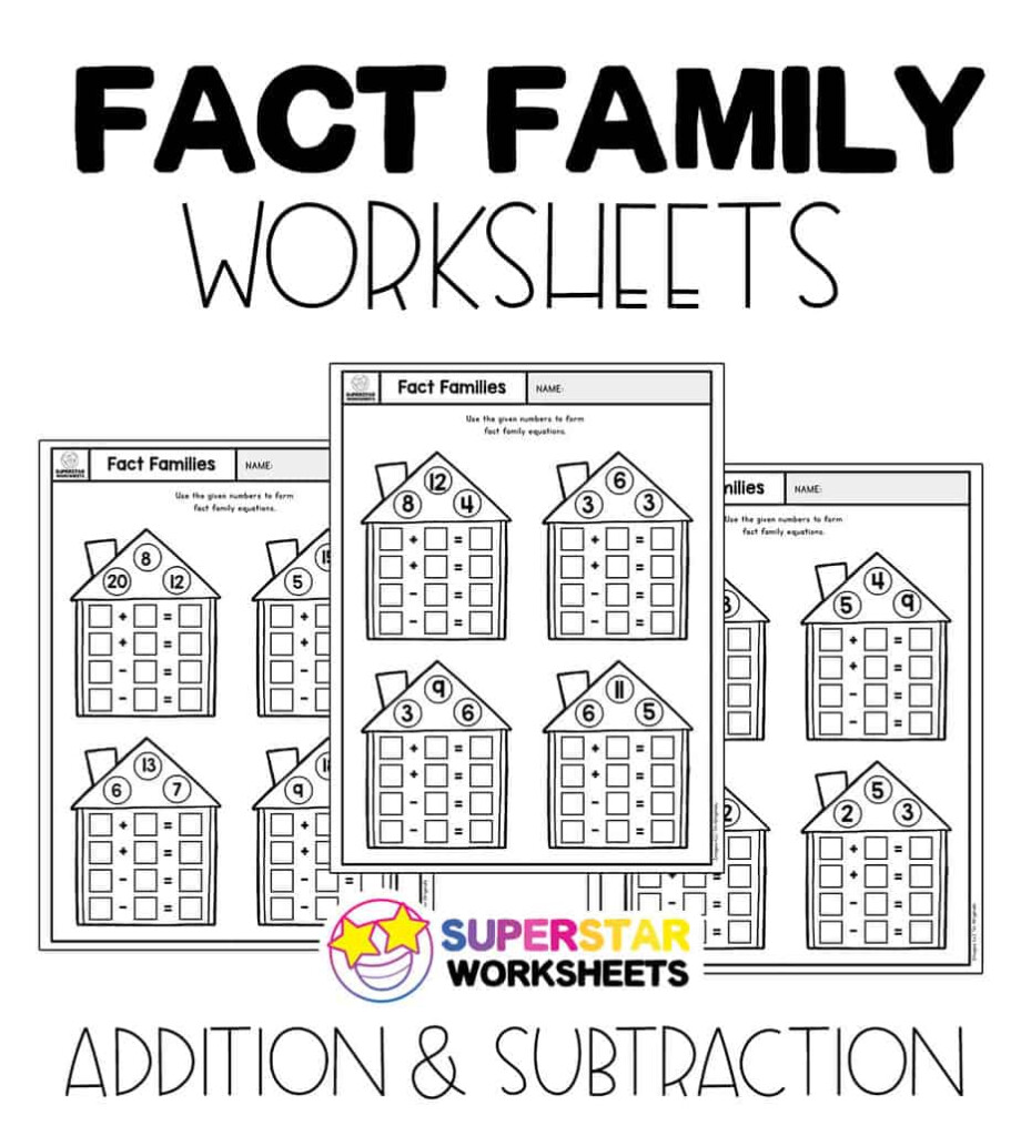 Math Fact Family Worksheets