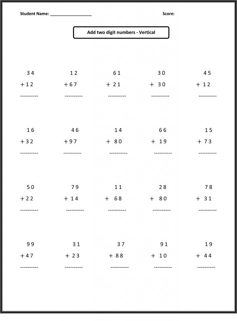 Math Sheets For Grade 1 To Print Second Grade Math 2nd Grade