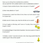 Multiplication Word Problem Worksheets 3rd Grade