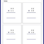 Multiply 2 Digit By 1 Digit Without Regrouping Math Worksheets