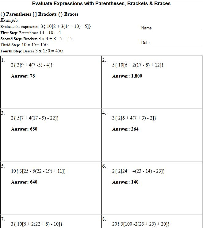 Parentheses Brackets And Braces In Math Expressions Hard Version 