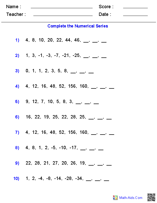 Patterns Worksheets Dynamically Created Patterns Worksheets Number 