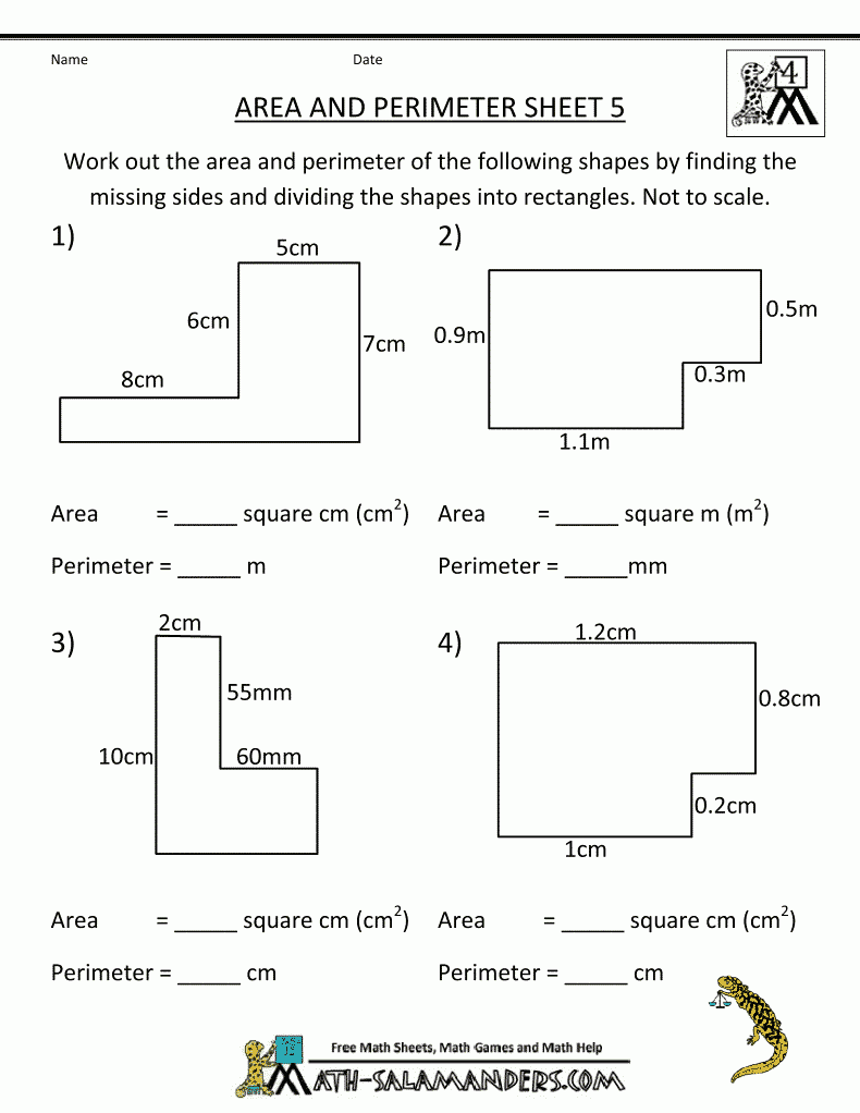 Perimeter Worksheet Not All Measurements Given Higher Level Free 