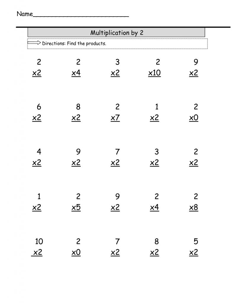 Printable 3rd Grade Math Worksheets Multiplication 1 12 