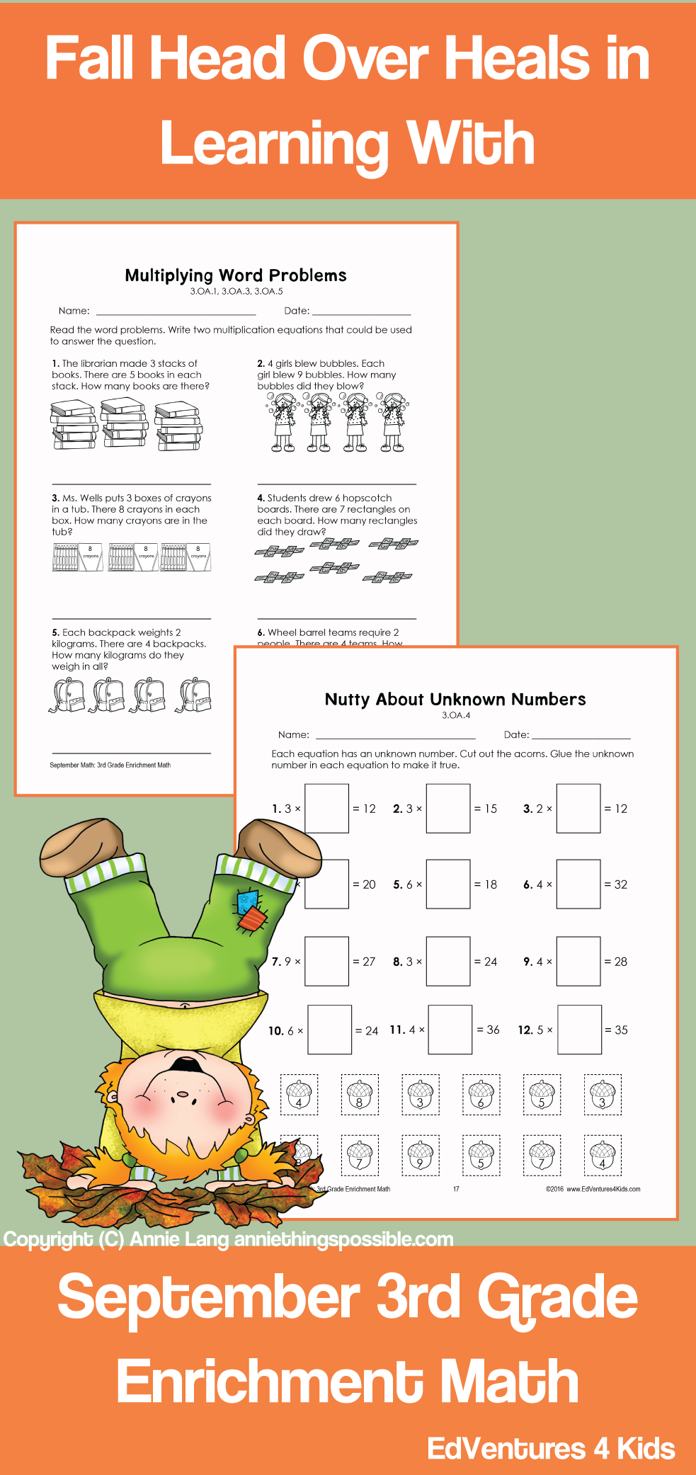 September Enrichment Math For 3rd Grade Is A Collection Of 15 