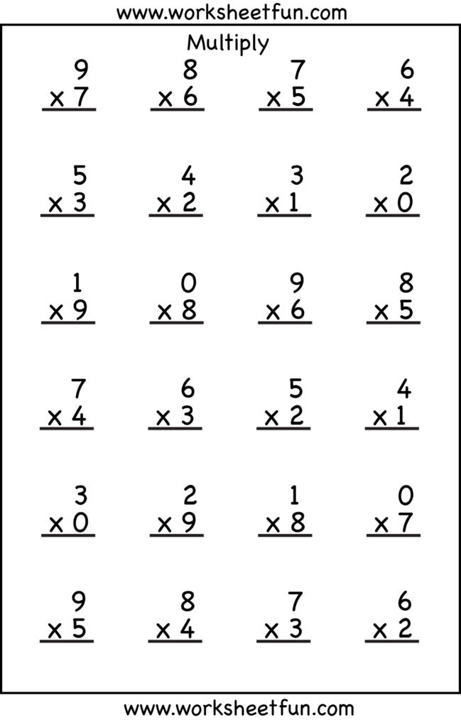 Single Digit Multiplication 4 Worksheets FREE Printable Worksheets 