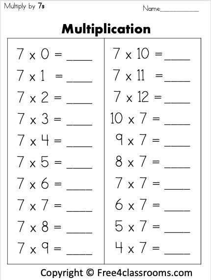Spooky Sevens Multiplication And Division Facts A Fun Resource To