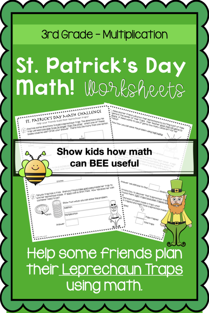 St Patrick s Day Math Worksheets For 3rd Grade In 2021 Math 