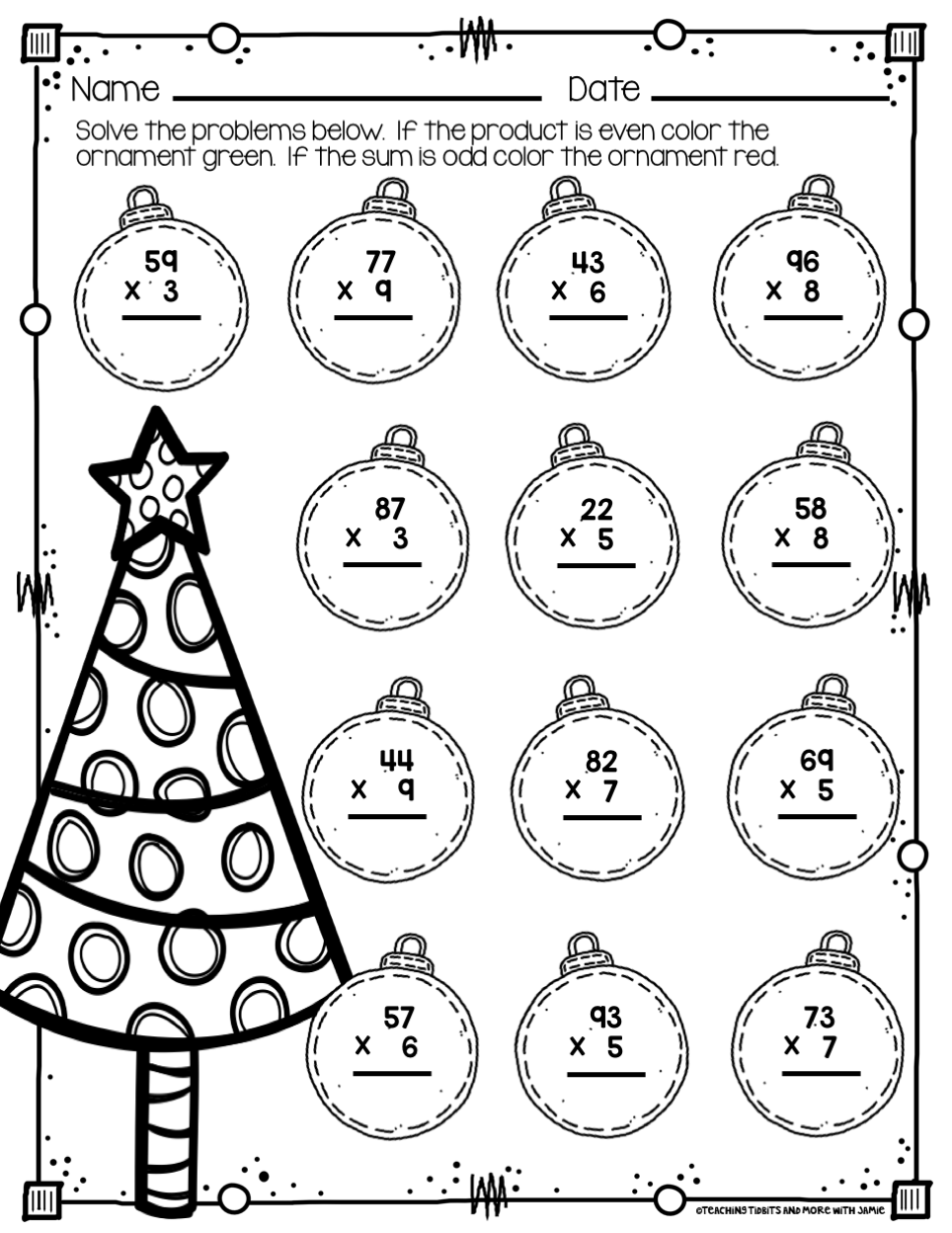 Third Grade Christmas Math Activities By Rumack Resources Tpt