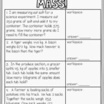 Understanding Mass Through Guided Discovery Word Problem Worksheets