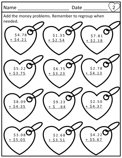 Valentine s Day Math Worksheets Print And Go