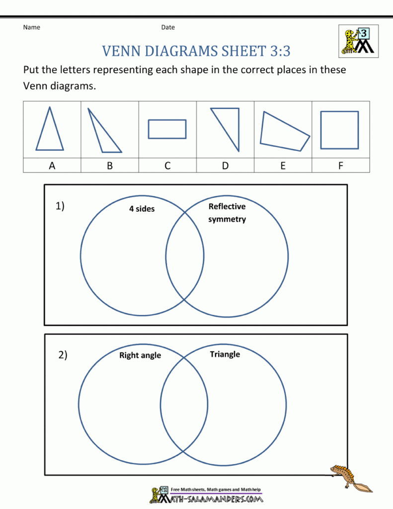 Venn Diagram Worksheets 3rd Grade Venn Diagram Worksheets 3rd Grade 
